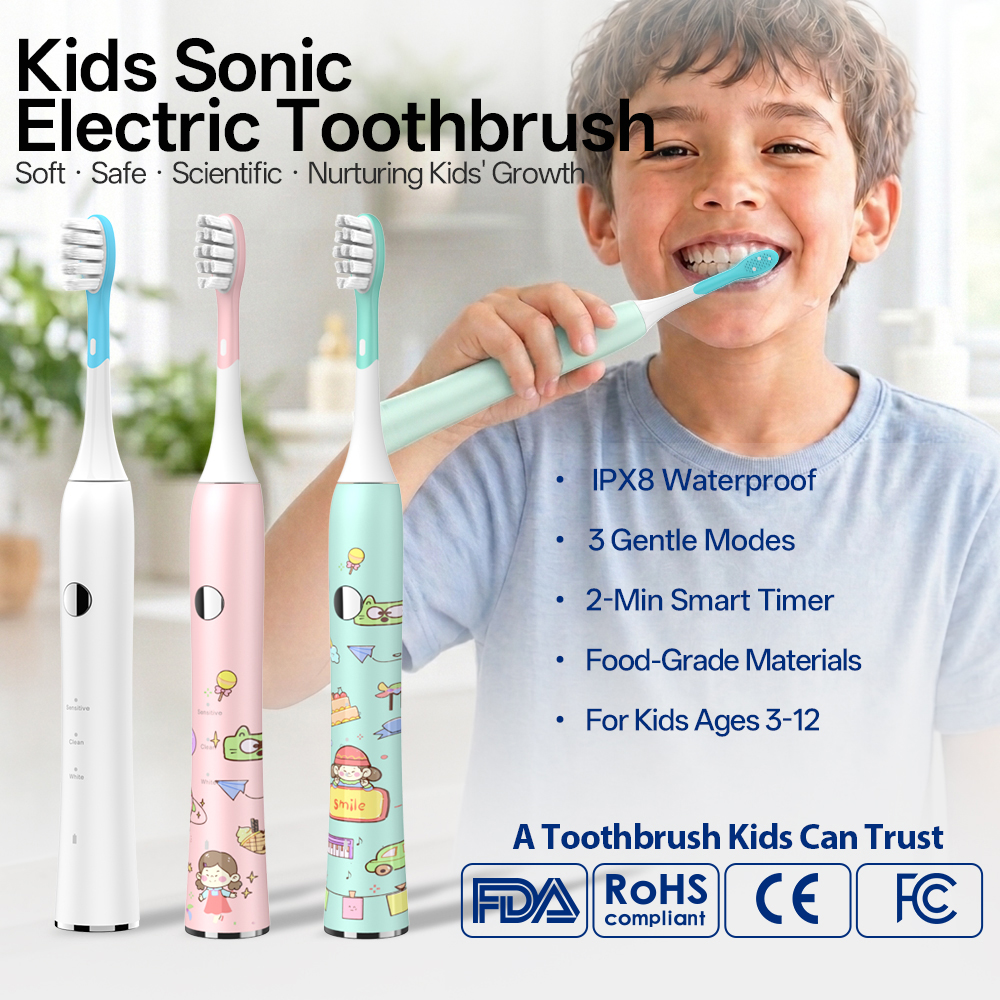 Kids Sonic Electric Toothbrush – IPX8 Waterproof Rechargeable Children's Toothbrush